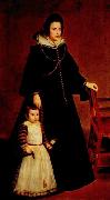 Diego Velazquez Portrat Dona Antonia Ipenarrieta mit einem Sohn oil on canvas